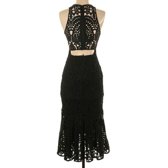 Lover Harmony Cut Out Black Goth Size 2 Midi Dress - Picture 5 of 7